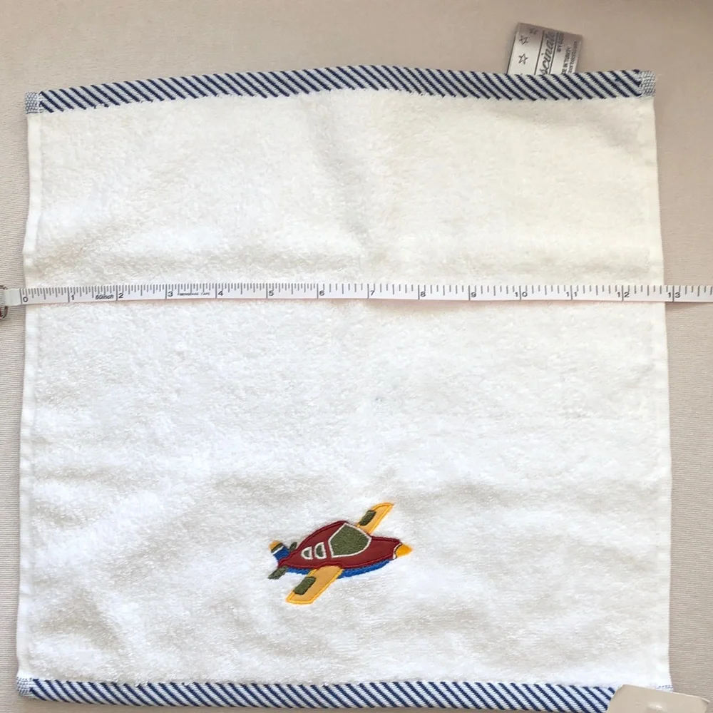 Airplane Embroidered Towel Set - White, NWT